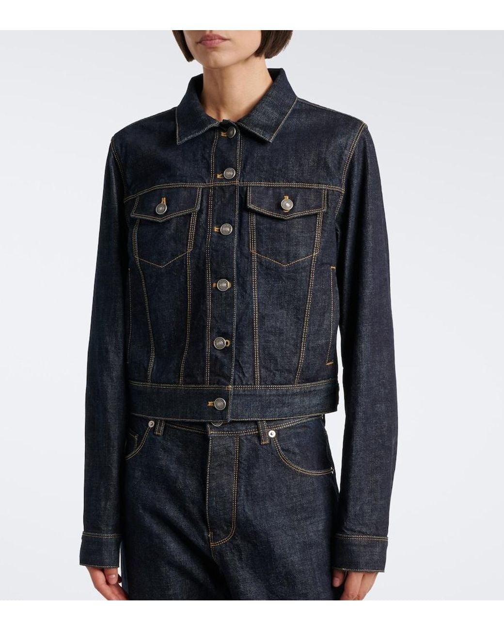 Fendi Blue Cropped Denim Jacket