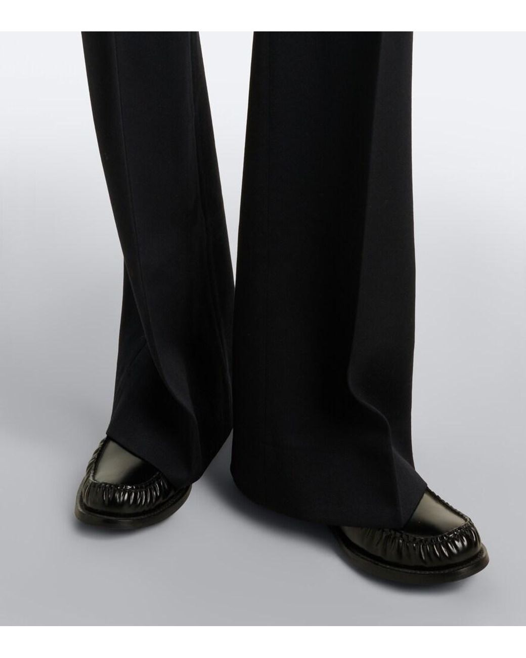 Acne Blue Wool Straight Pants