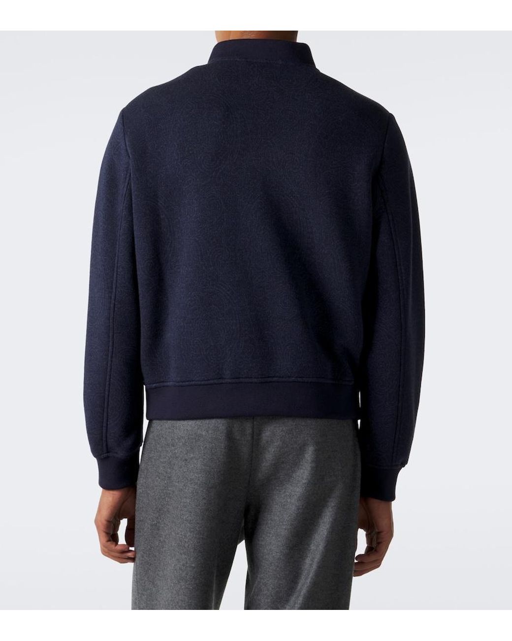 Etro Blue Paisley Bomber Jacket for men
