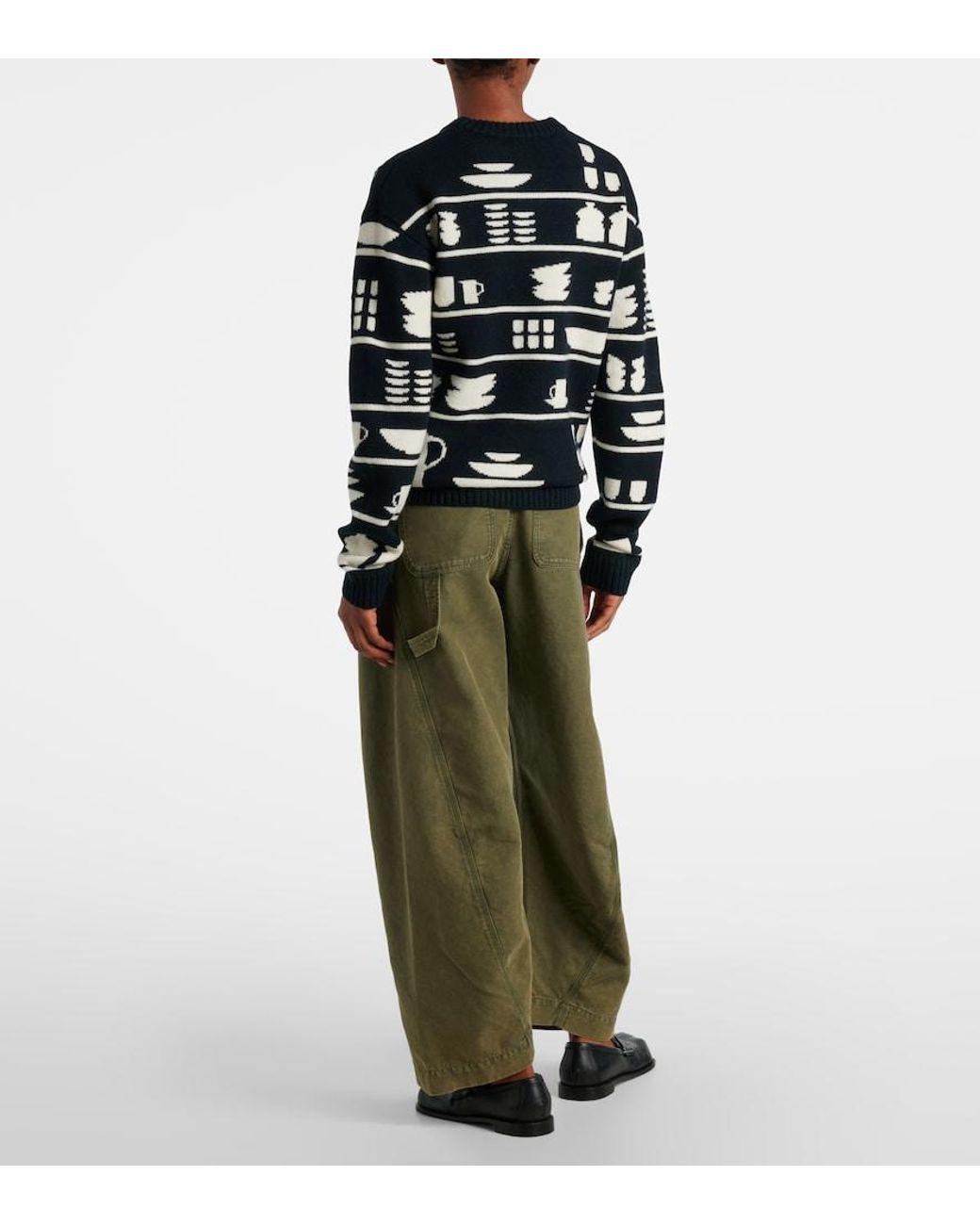 J.W. Anderson Black Jacquard Wool Sweater