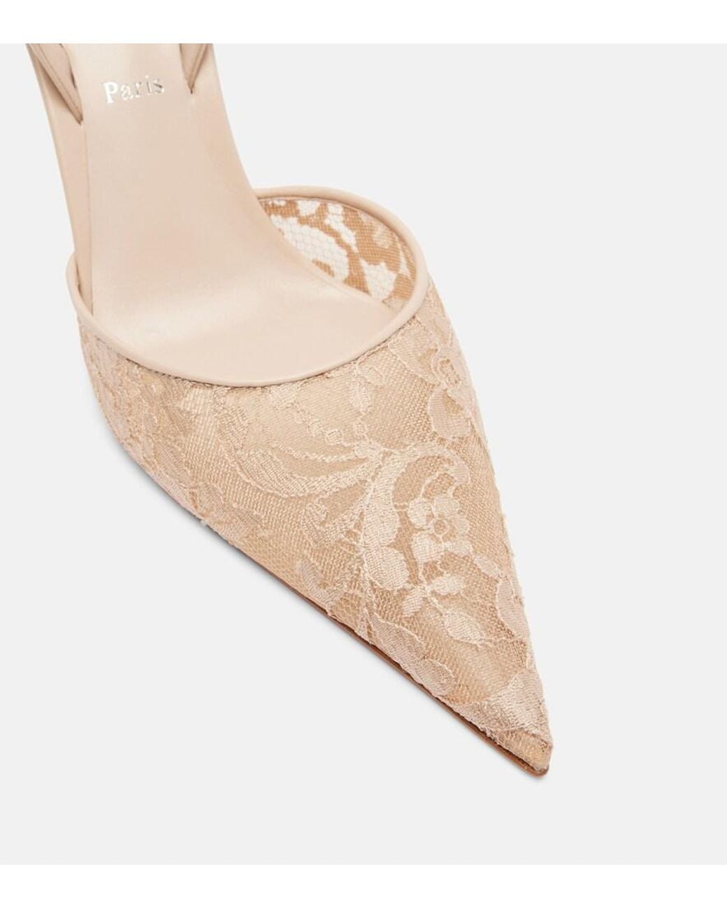 Christian Louboutin Natural Lace Slingback Pumps