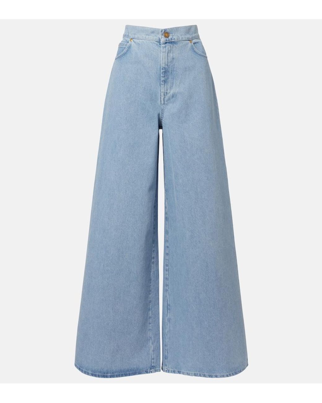 Max Mara Blue High-Rise Wide-Leg Jeans