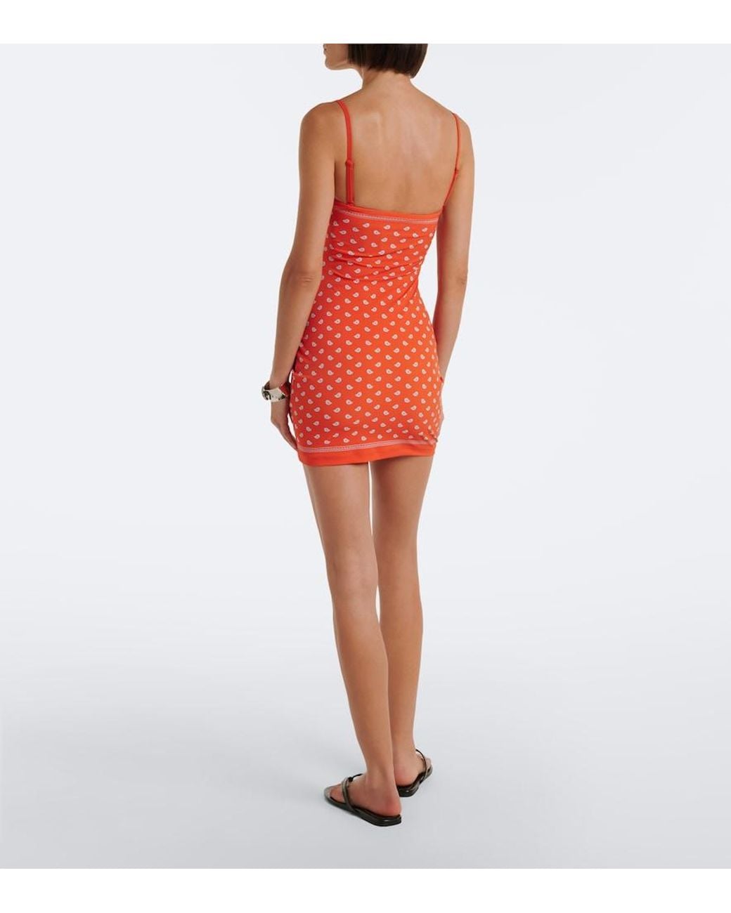 Christopher Esber Orange Orbit Bandana Cutout Minidress