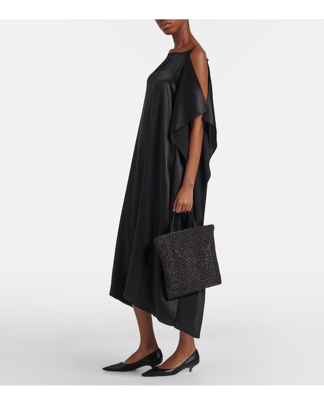 The Row Black Barn Small Raffia Tote Bag