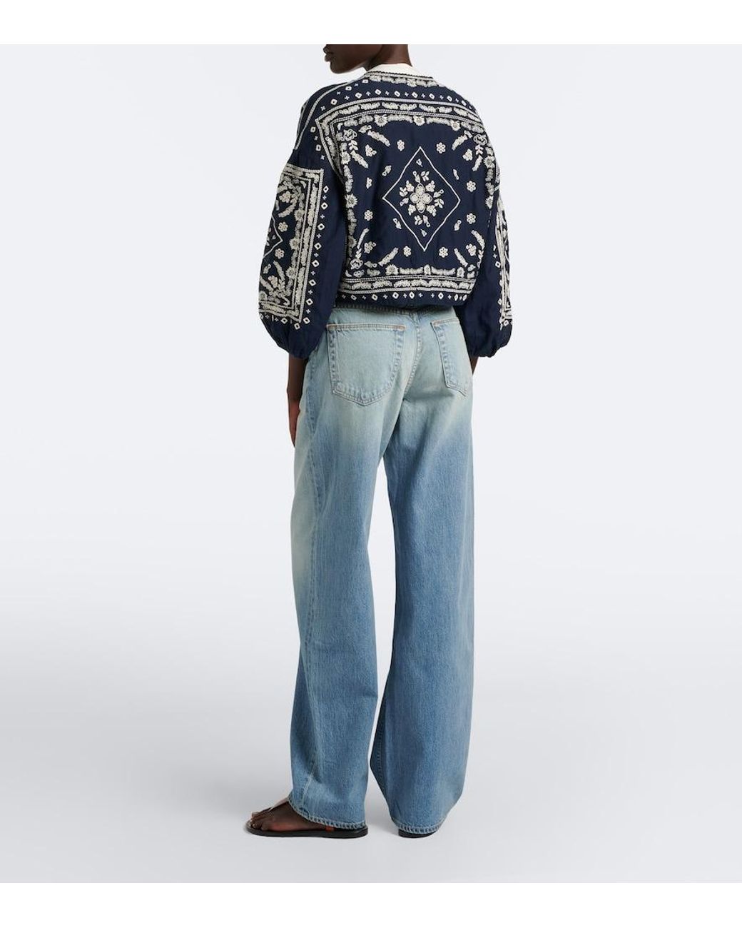 SLVRLAKE Denim Blue Cassie Wide-Leg Jeans