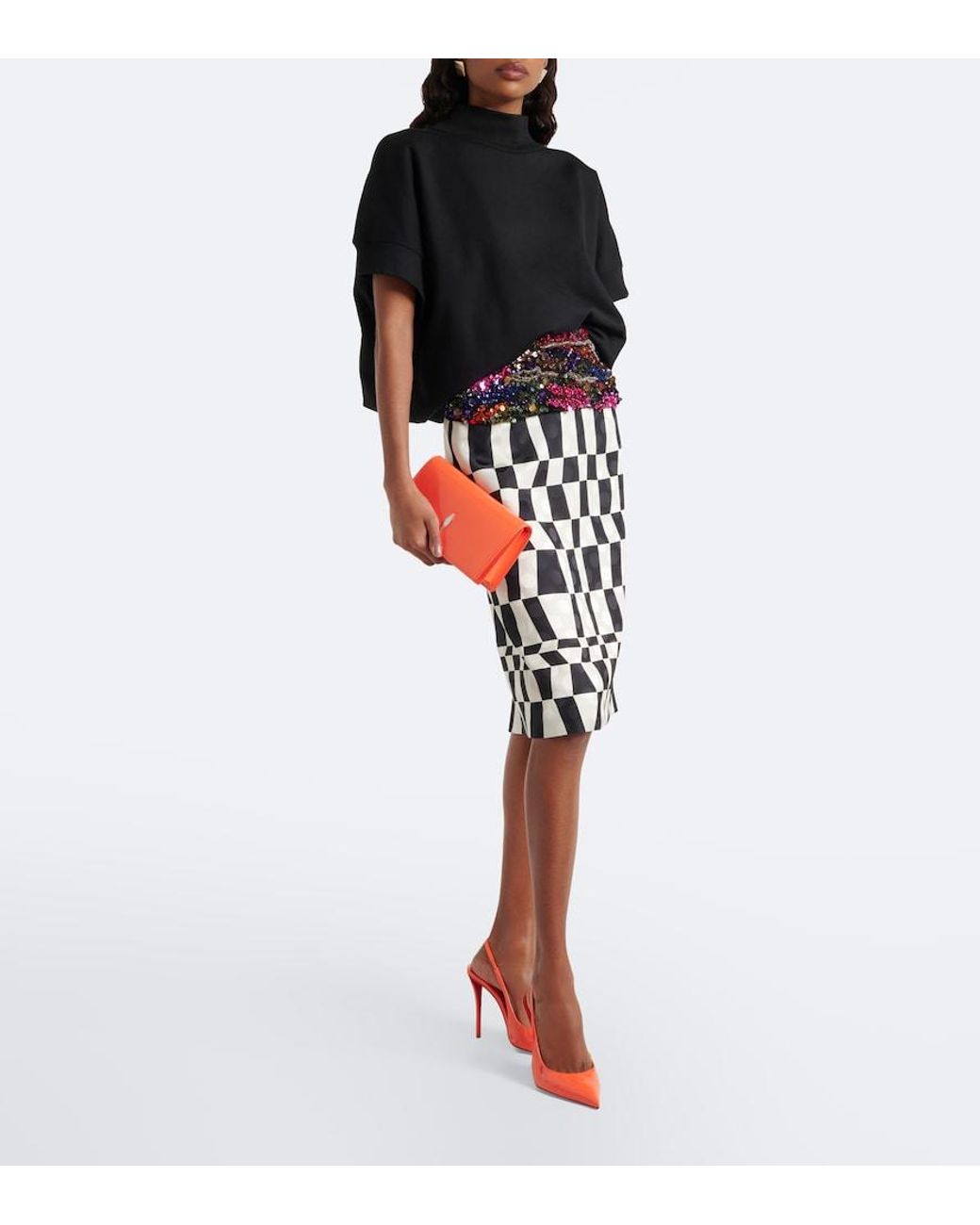 Christian Louboutin Orange Bettina Patent Leather Clutch