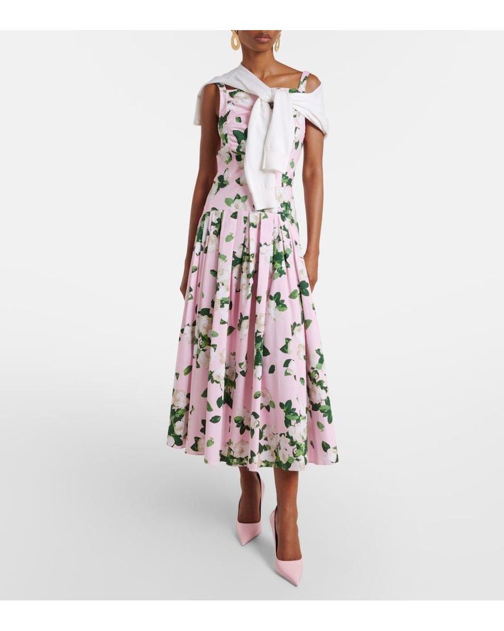 Carolina Herrera White Cropped Silk And Cotton Cardigan