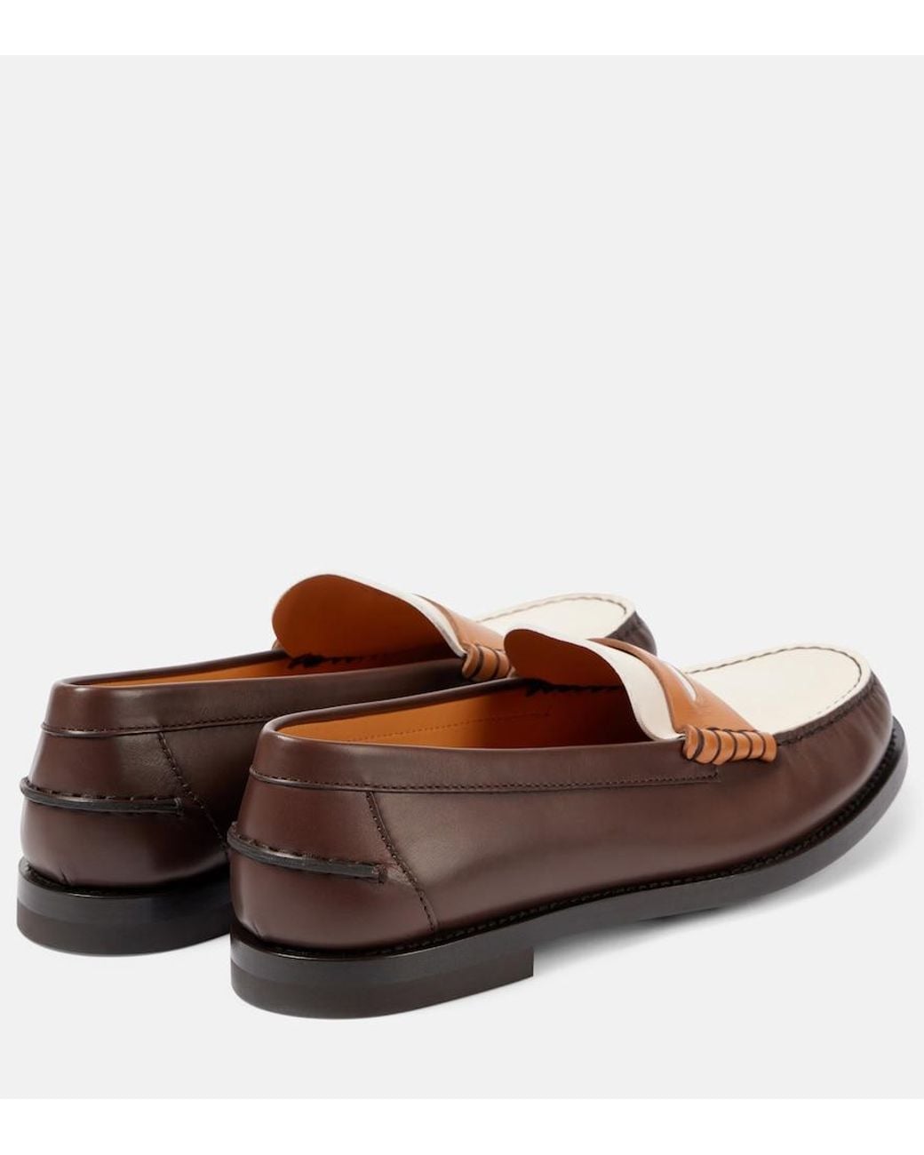 Tod's Brown Colorblocked Leather Penny Loafers