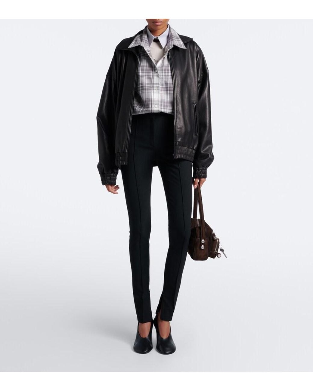 Acne Gray Checked Layered Cotton Flannel Shirt
