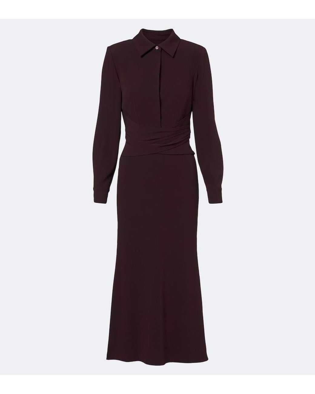 Roland Mouret Purple Draped Crepe Midi Dress