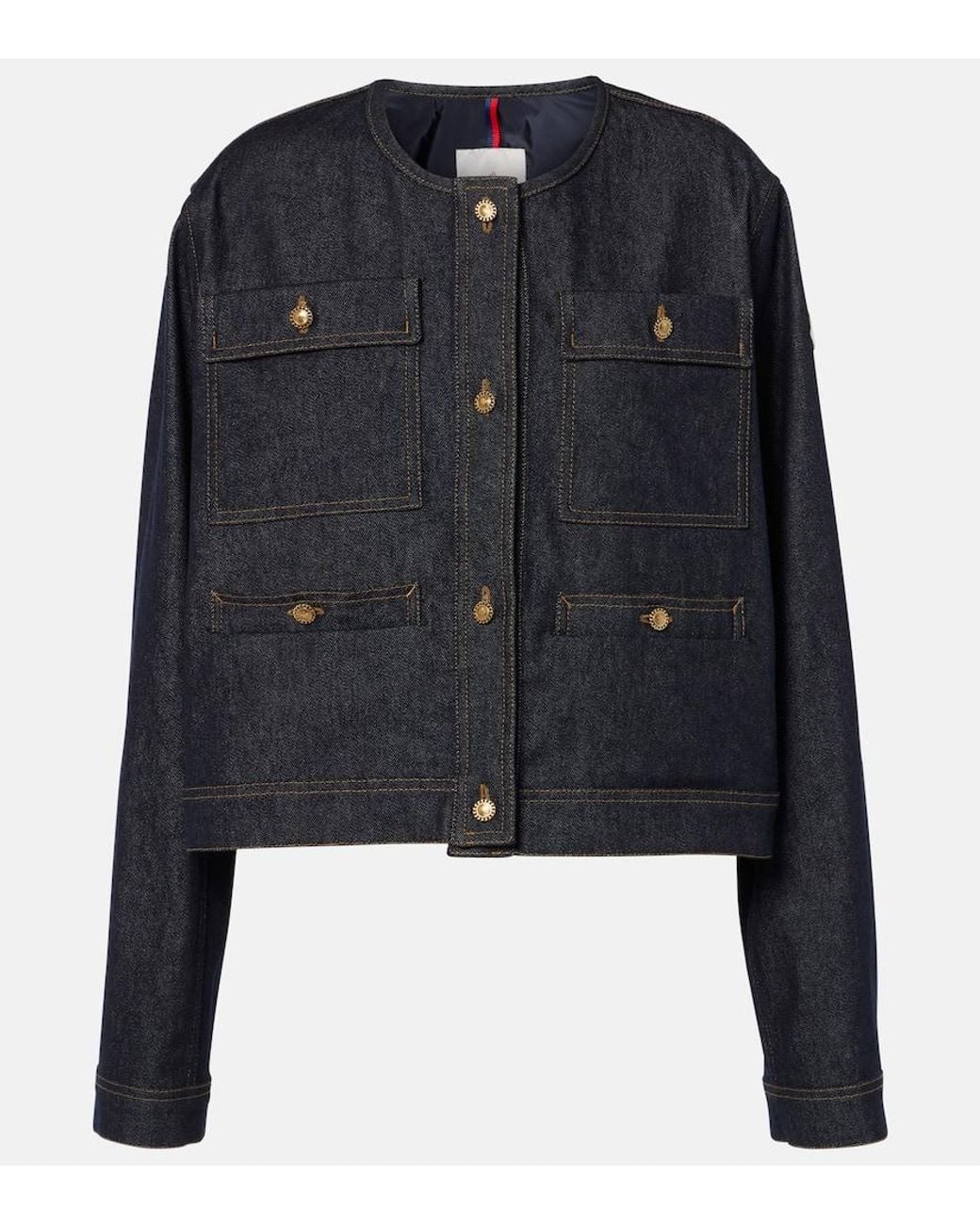 MONCLER TENCIN デニムジャケット 2号 Moncler Tencin Denim Jacket in Black | Lyst