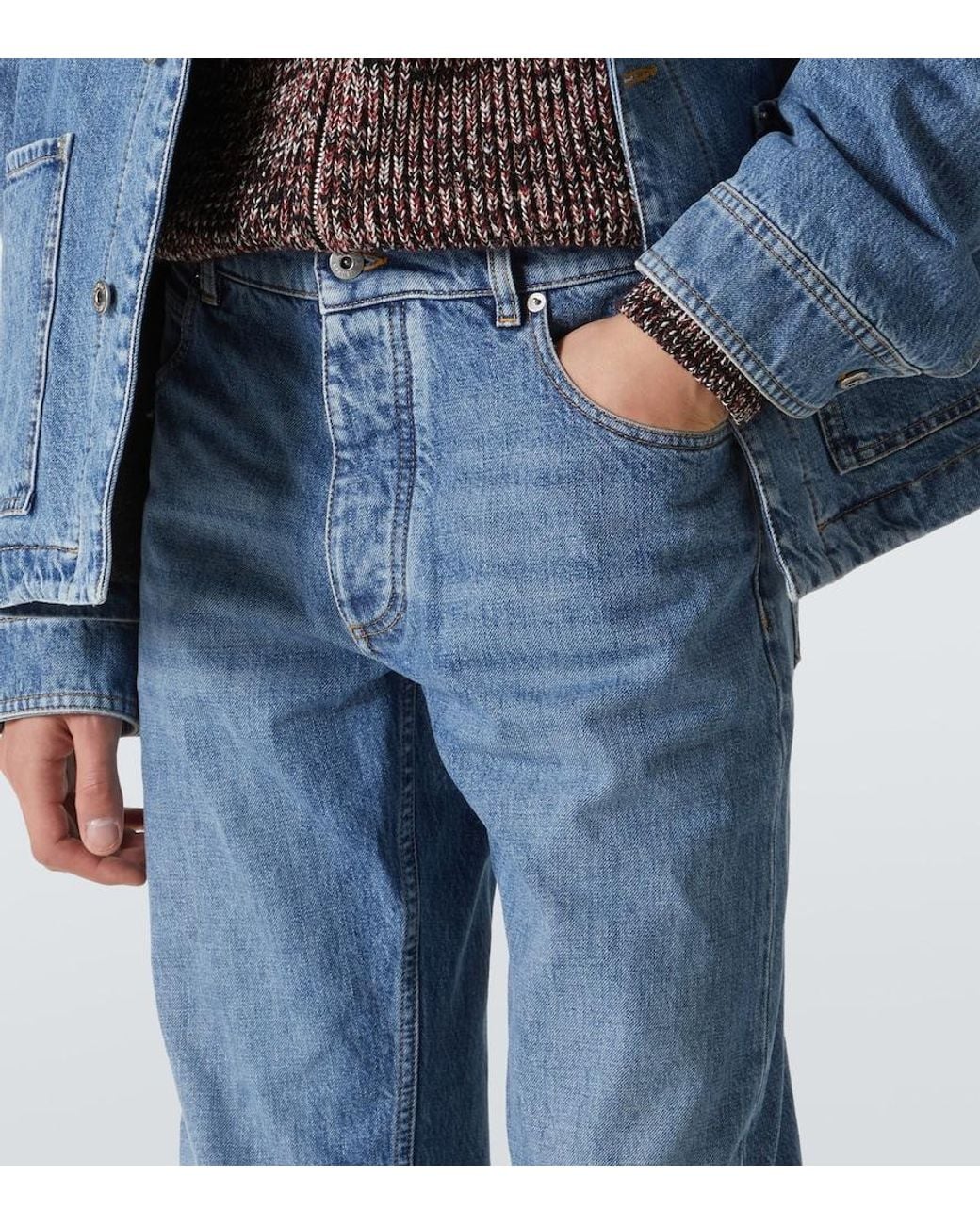 Bottega Veneta Blue Mid-Rise Straight Jeans for men