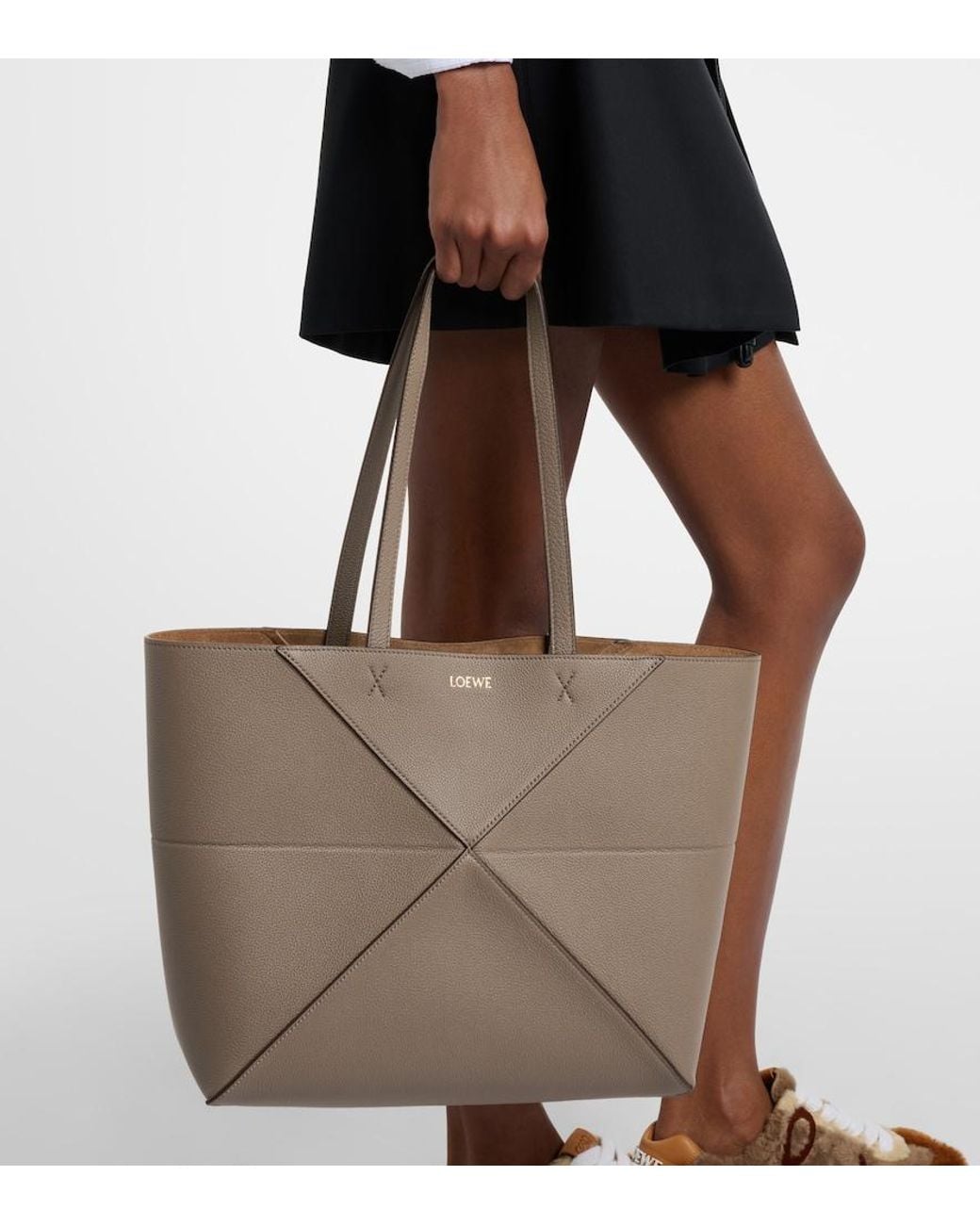 Loewe Natural Puzzle Fold Medium Leather Tote Bag