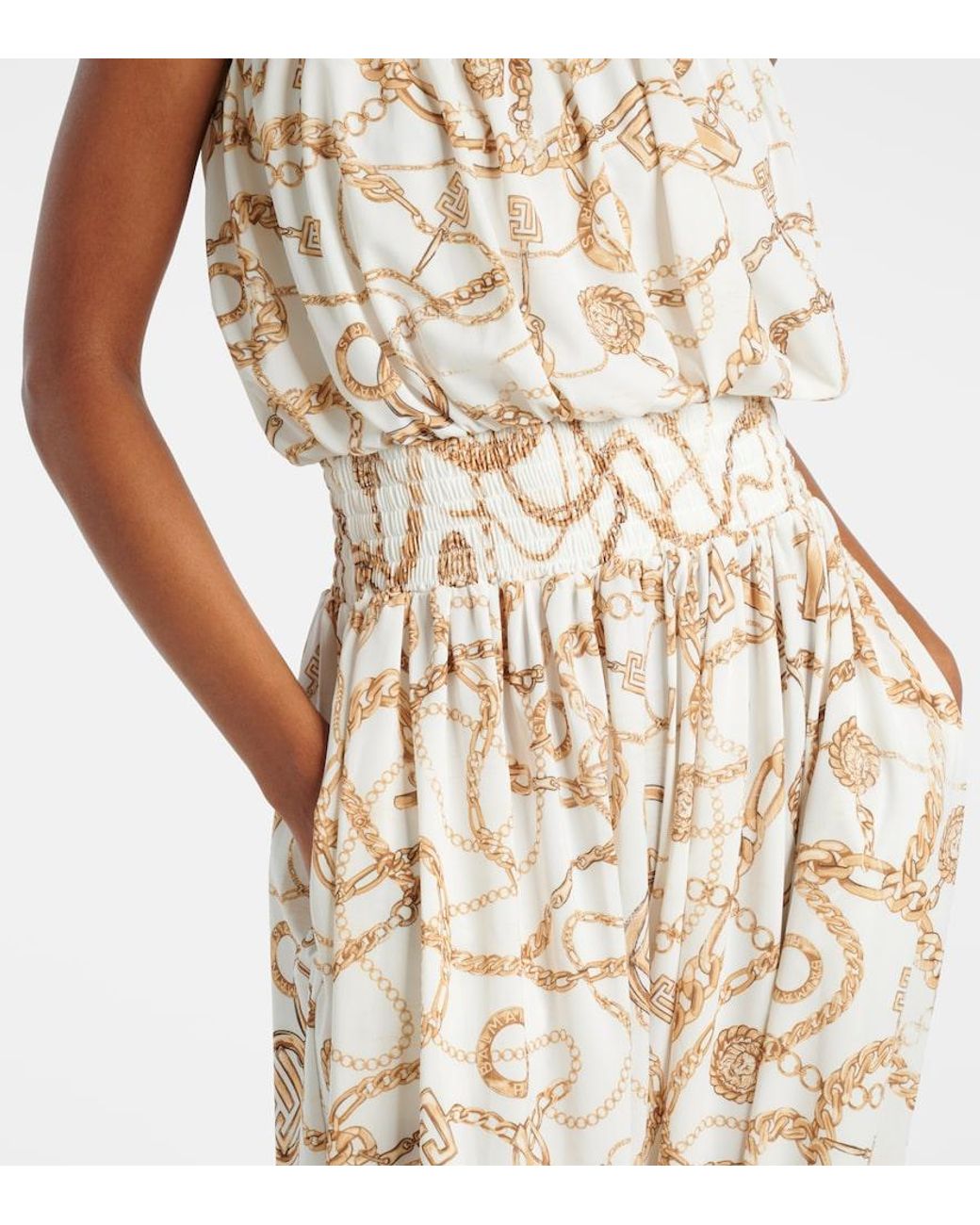 Balmain Natural Chain Printed Jumpsuit