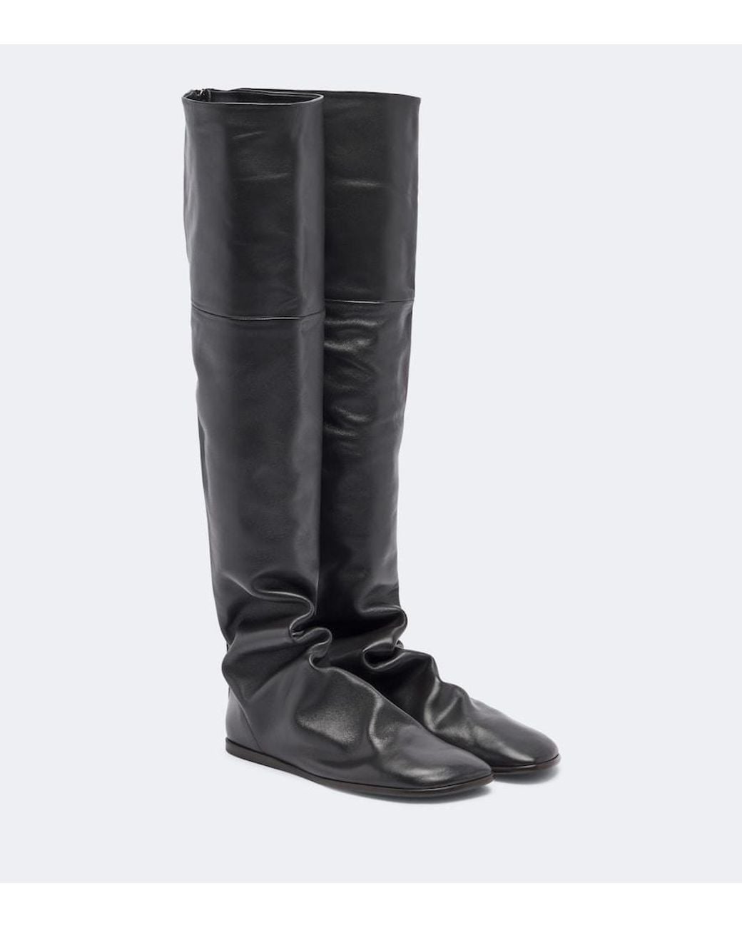 Lemaire Black Glove Leather Knee-High Boots