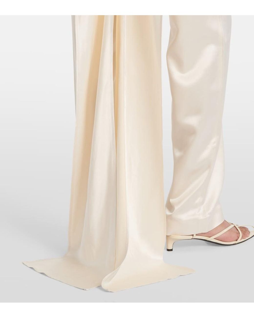 TOVE White Sara Caped Satin Top