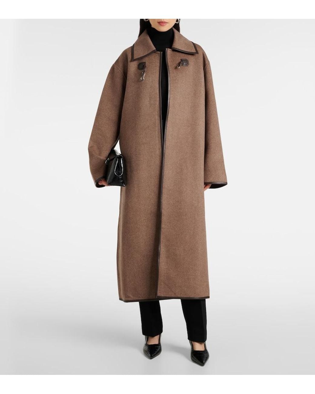 Totême Brown Wool Double Clasp Coat