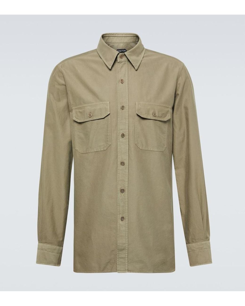 Camisa De Algodon Tom Ford de hombre de color Green
