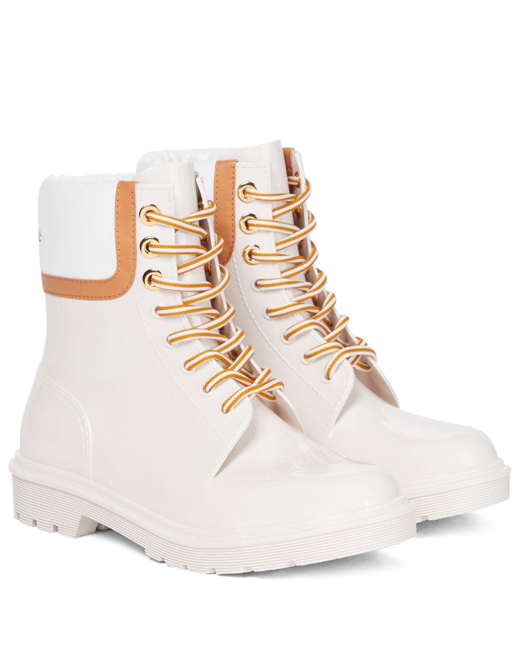 See By Chloé Florrie Rubber Combat Boots in White | Lyst Australia