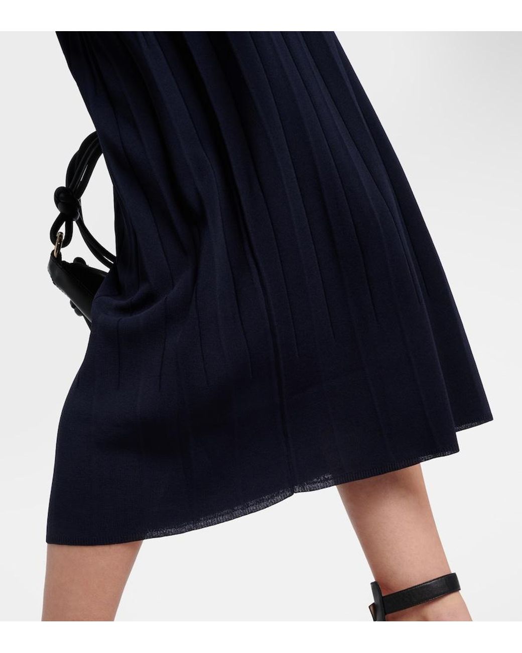 Joseph Blue Ribbed-Knit Midi Skirt
