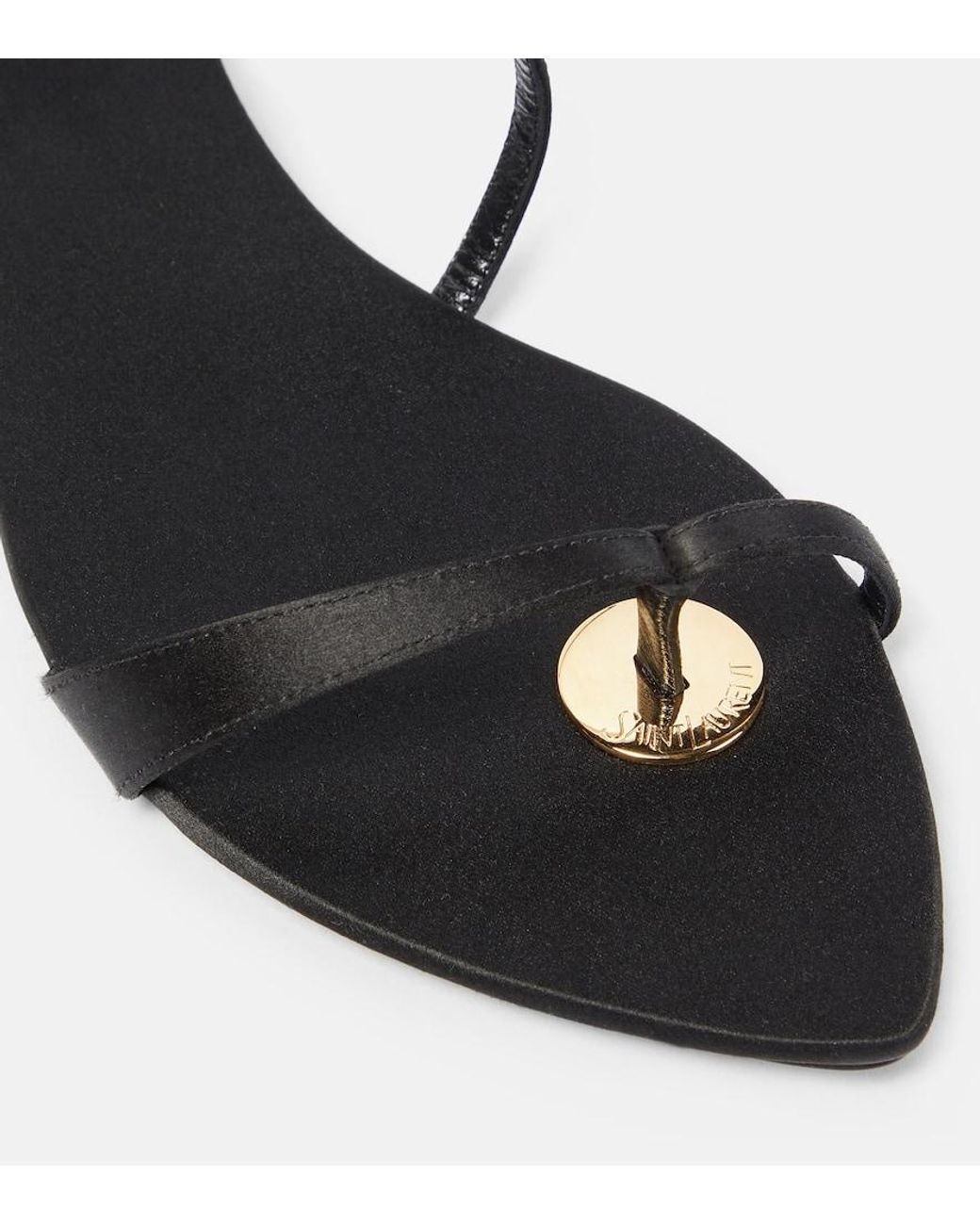 Saint Laurent Tanger Leopard-print Flat Sandals in Black | Lyst