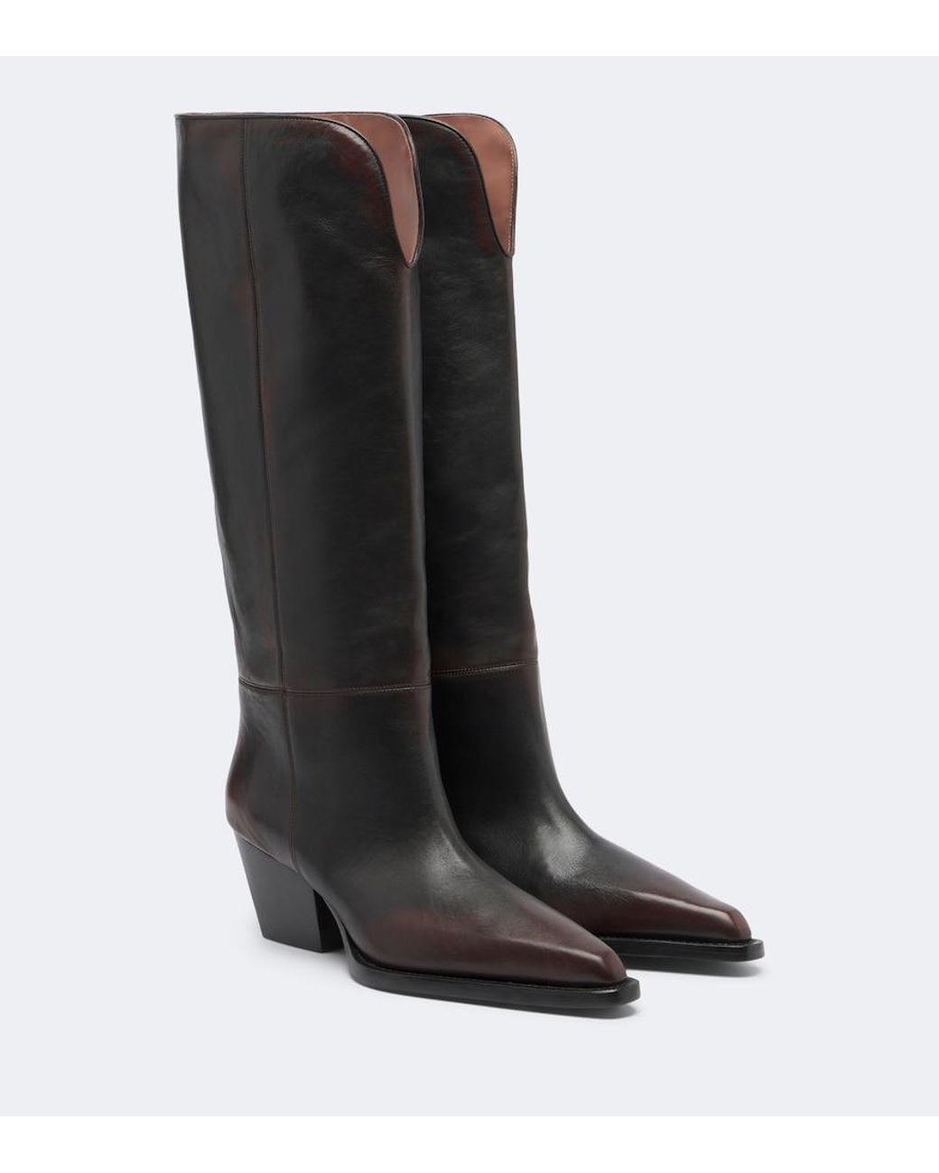 Paris Texas Black Jane Leather Knee-High Boots