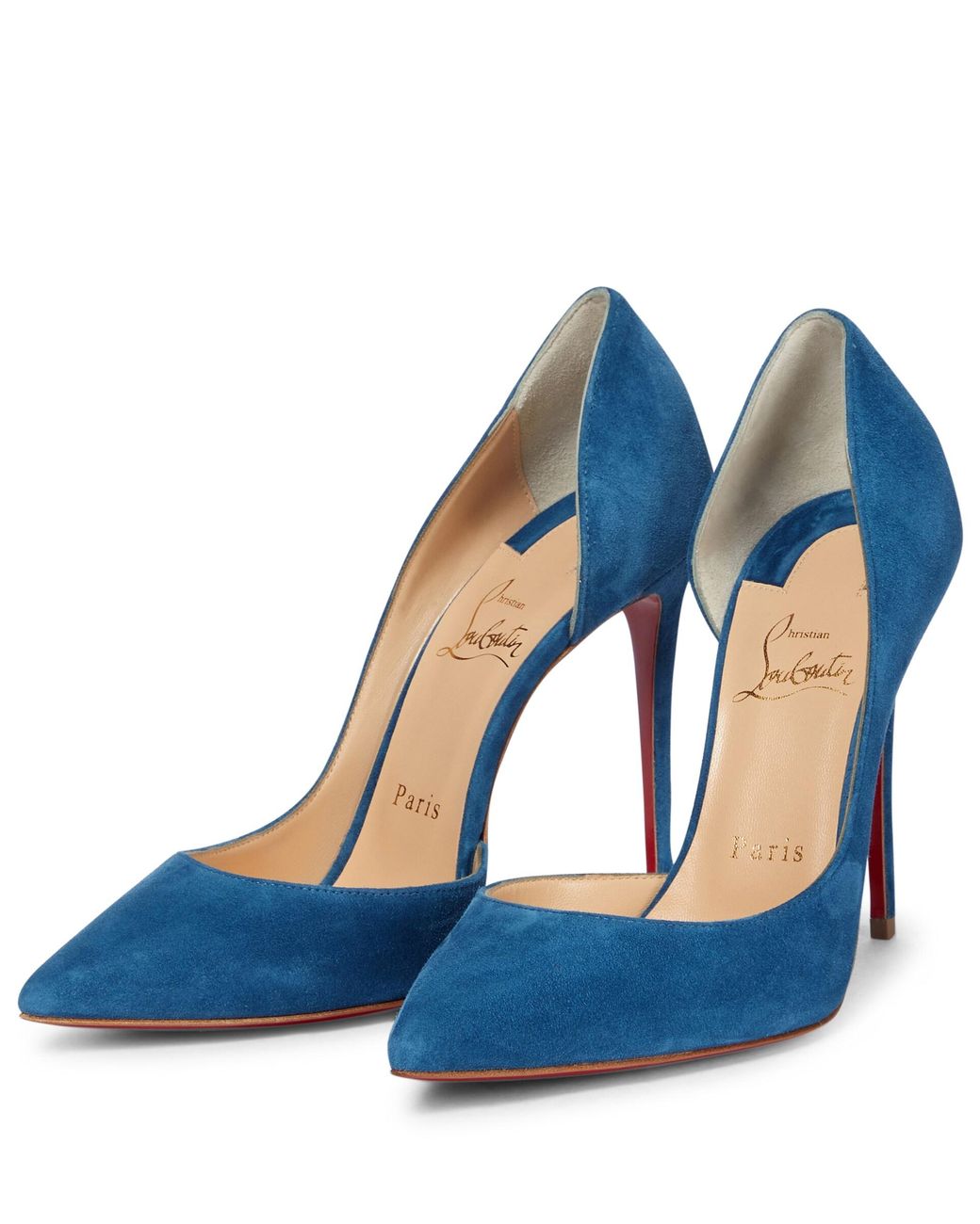 Louboutin blue 2025 suede pumps