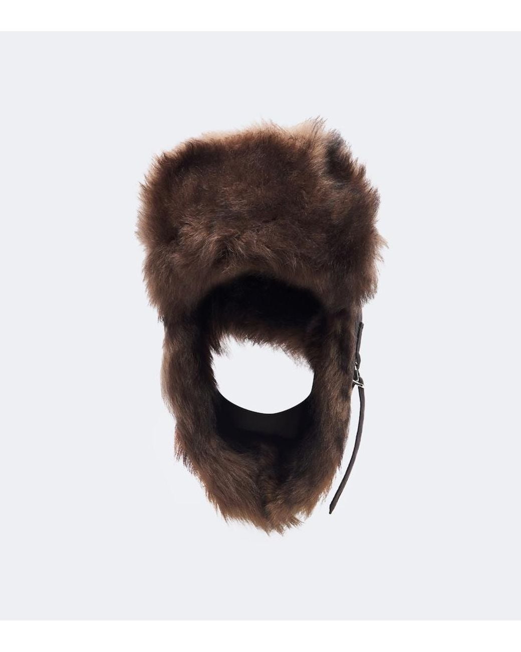 Lemaire Brown Shearling-Trimmed Cotton-Blend Aviator Hat
