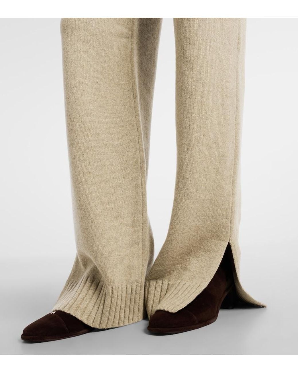 Tory Burch Natural Knitted Wool Sweatpants