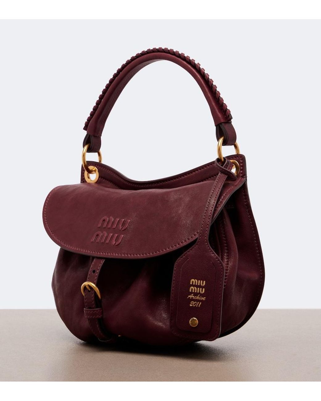 Miu Miu Red Rendez-Vous Leather Shoulder Bag