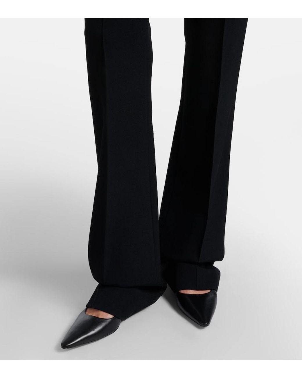 The Row Black Fabien Wool Cady Flared Pants