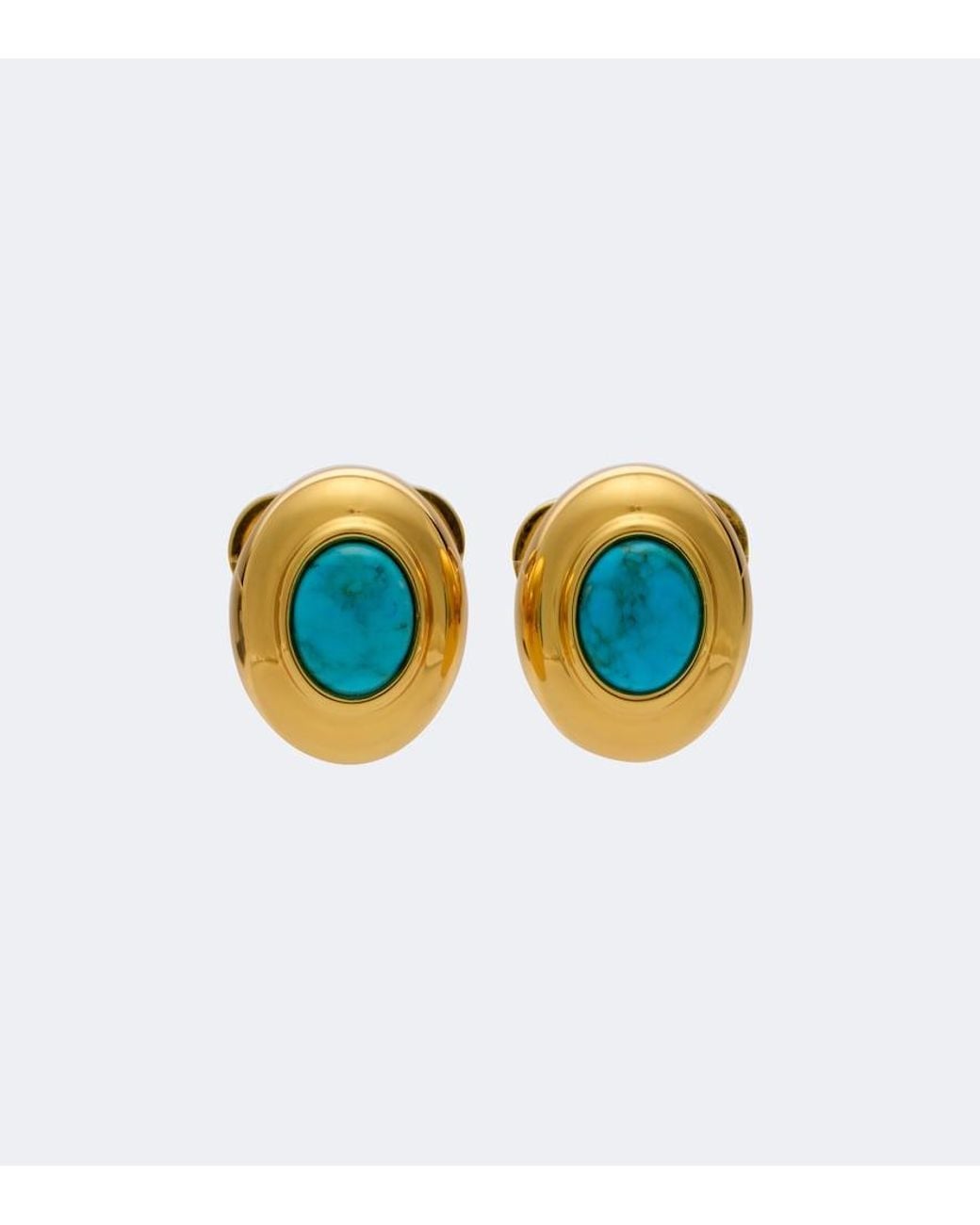 DEHANCHE Blue Stone Embellished Stud Earrings
