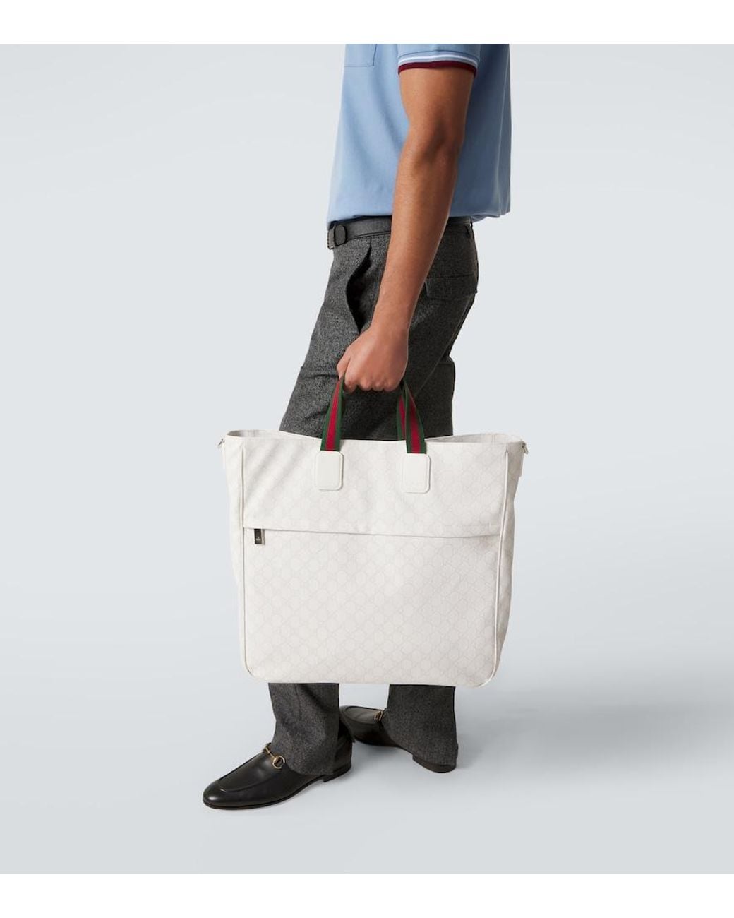 Gucci Tote Bag Gg Large Aus Canvas in White für Herren