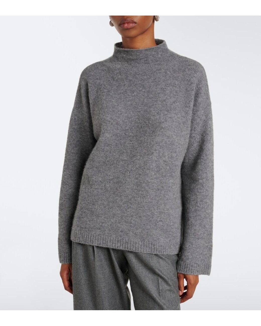 Max Mara Gray Cashmere-Blend Sweater