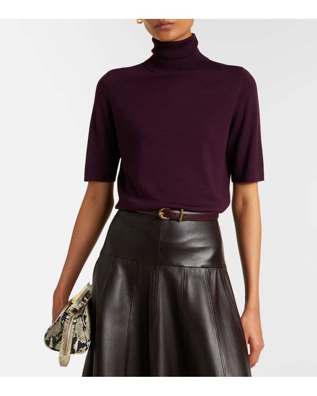 Jardin Des Orangers Red Turtleneck Virgin Wool Sweater