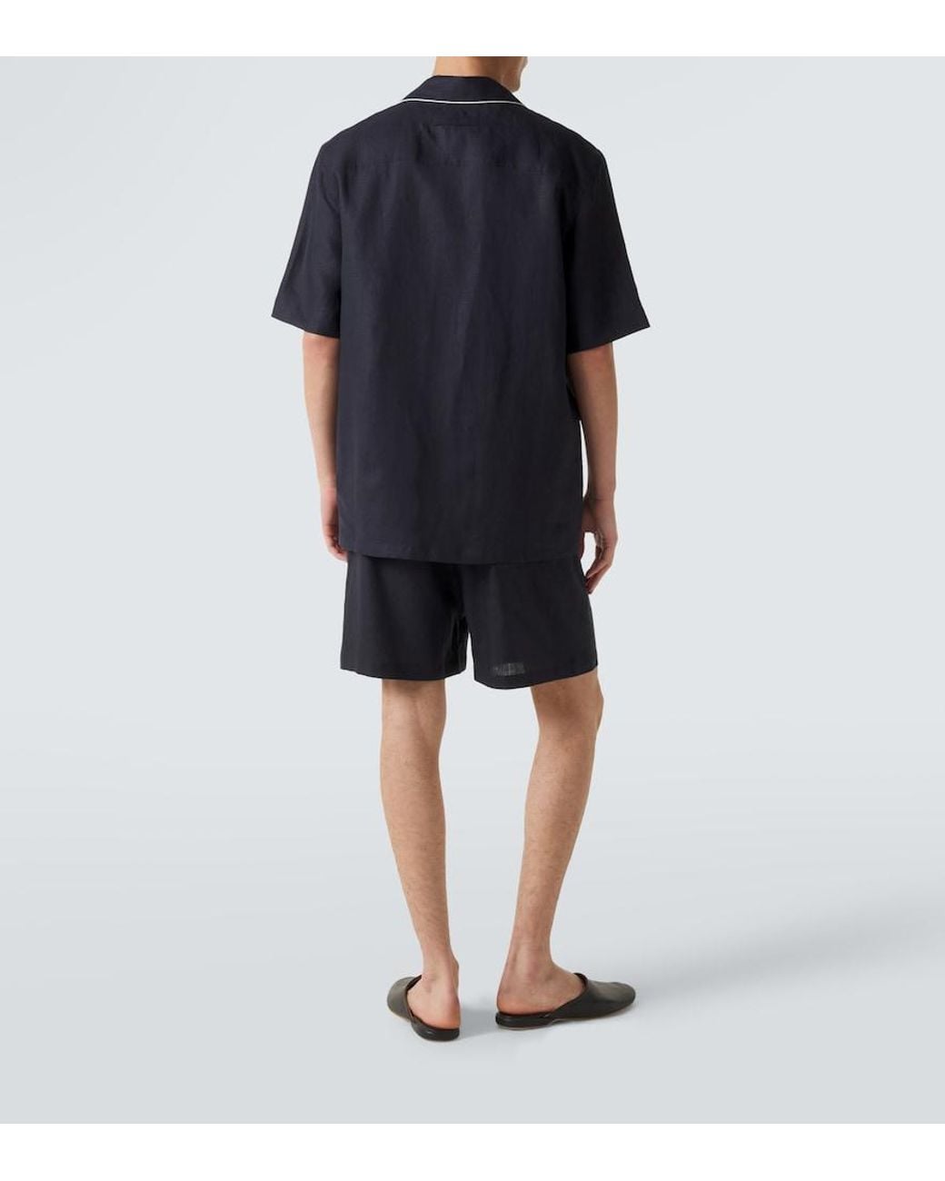 Zegna Black Linen Pajamas for men