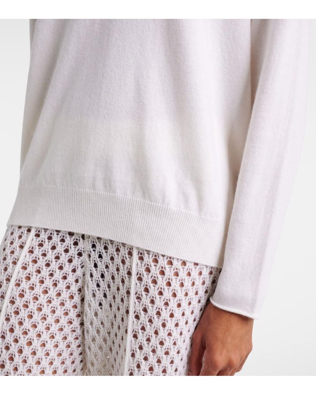 Jardin Des Orangers White Cashmere Sweater