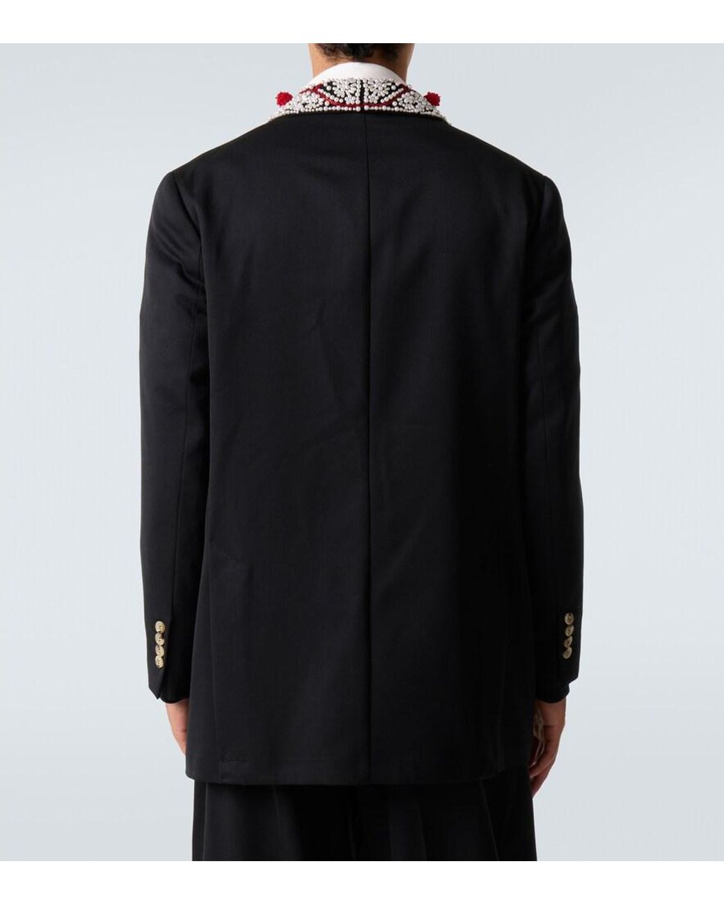 Blazer Cruzado Adornado Simone Rocha de hombre de color Black