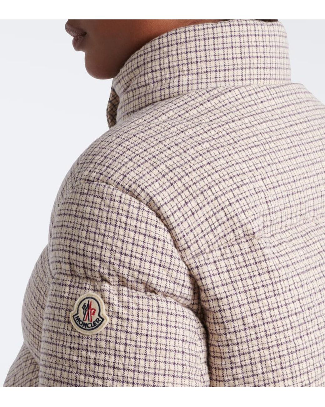 Moncler Natural Cloante Checked Down Jacket