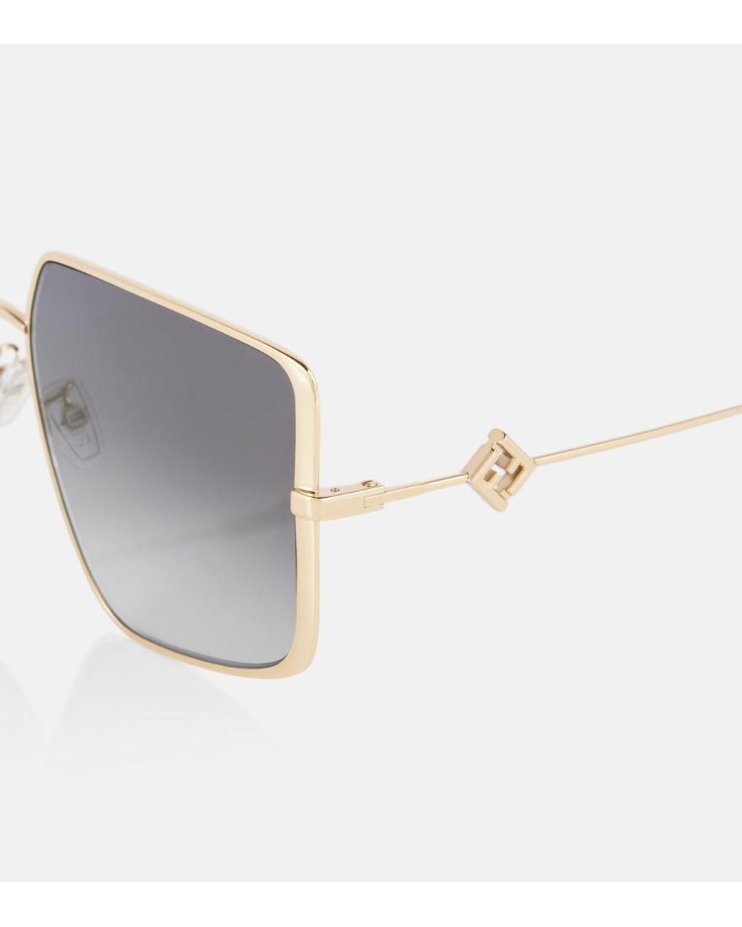 Fendi Gray Eckige Sonnenbrille