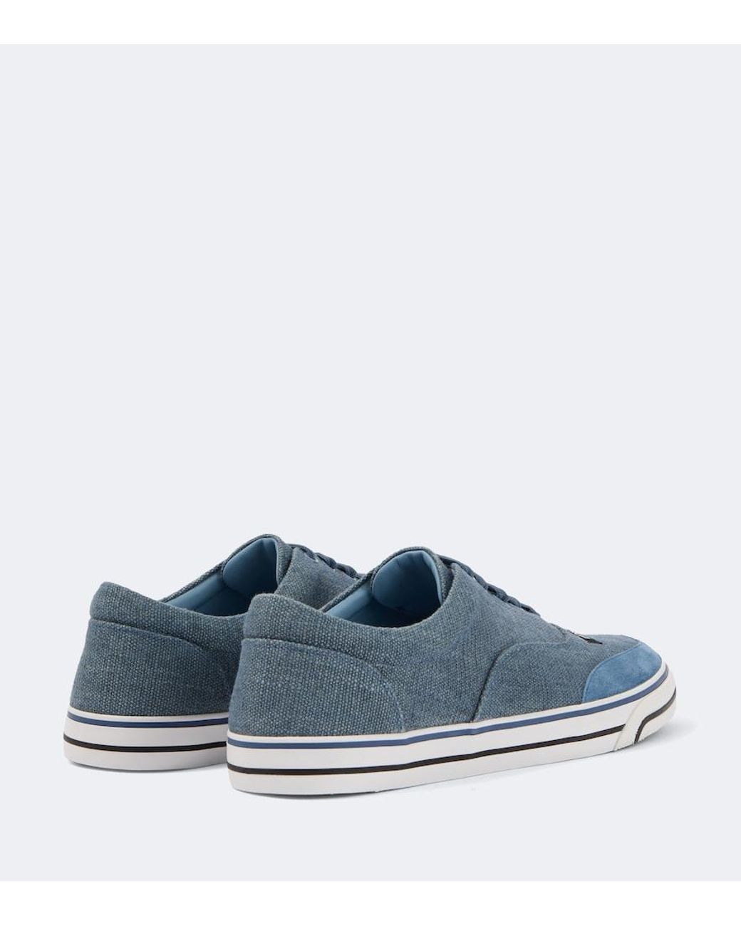 Dolce & Gabbana Blue Suede-Trimmed Sneakers for men