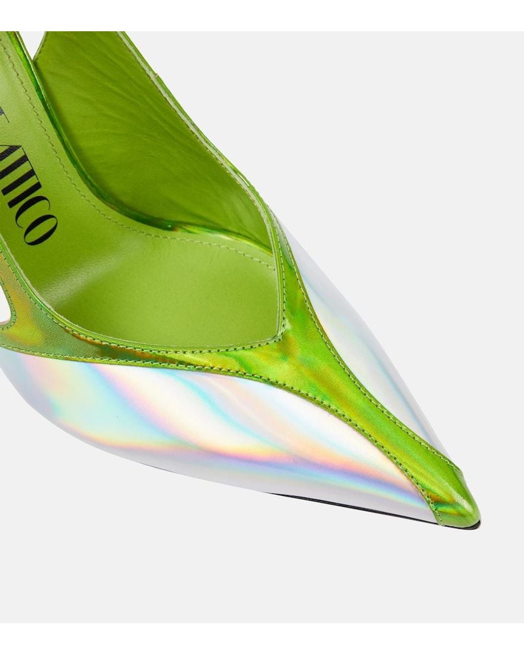 The Attico Green Venus Leather Pumps