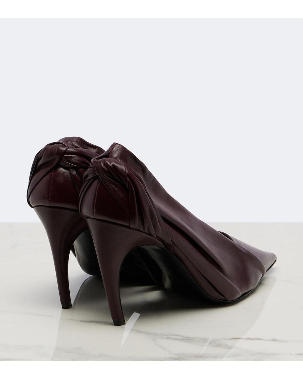 Khaite Brown Eve Draped Leather Pumps