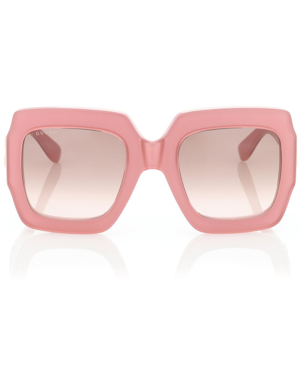 Gucci Square Acetate Sunglasses in Pink | Lyst
