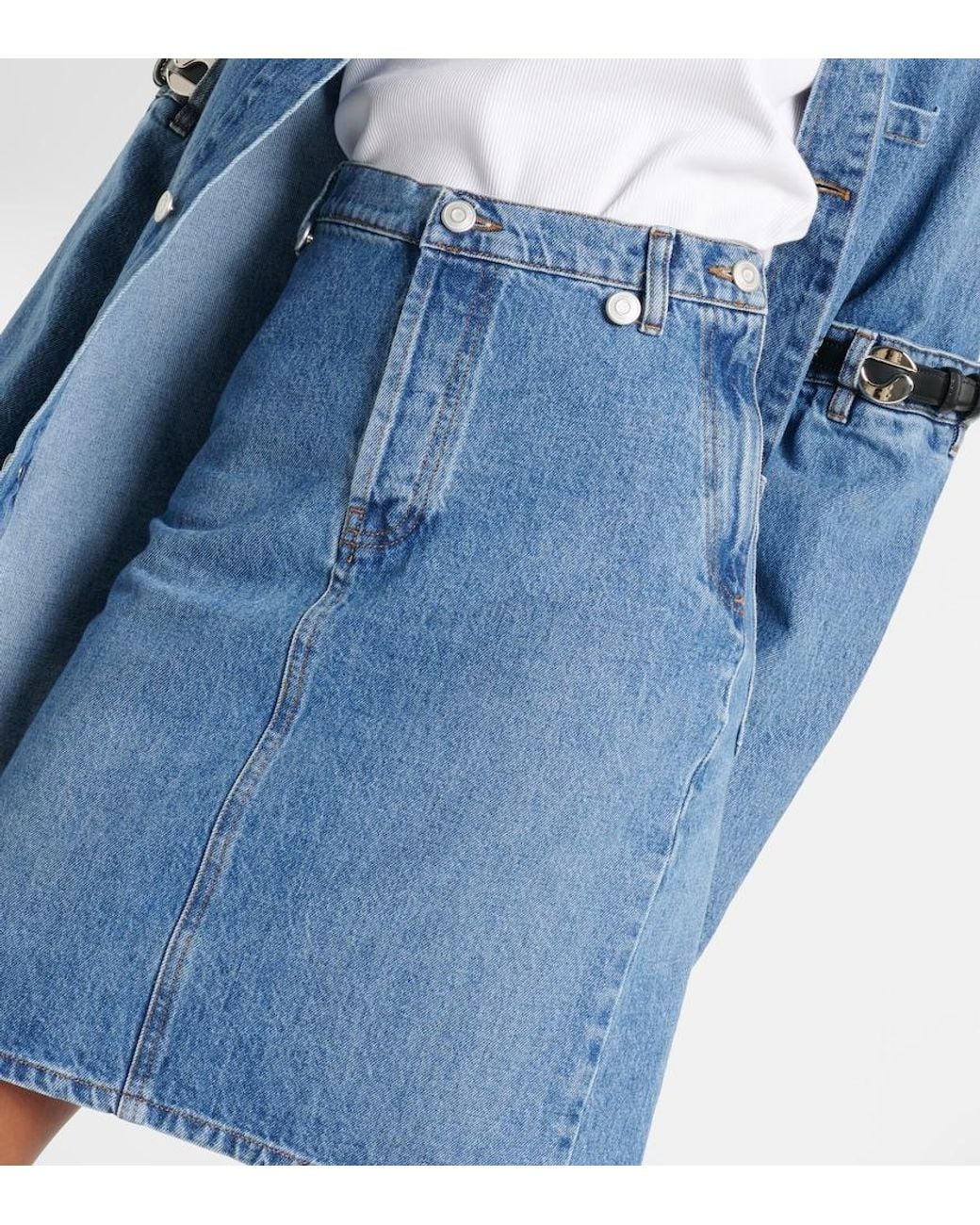 Coperni Blue Denim Pencil Skirt