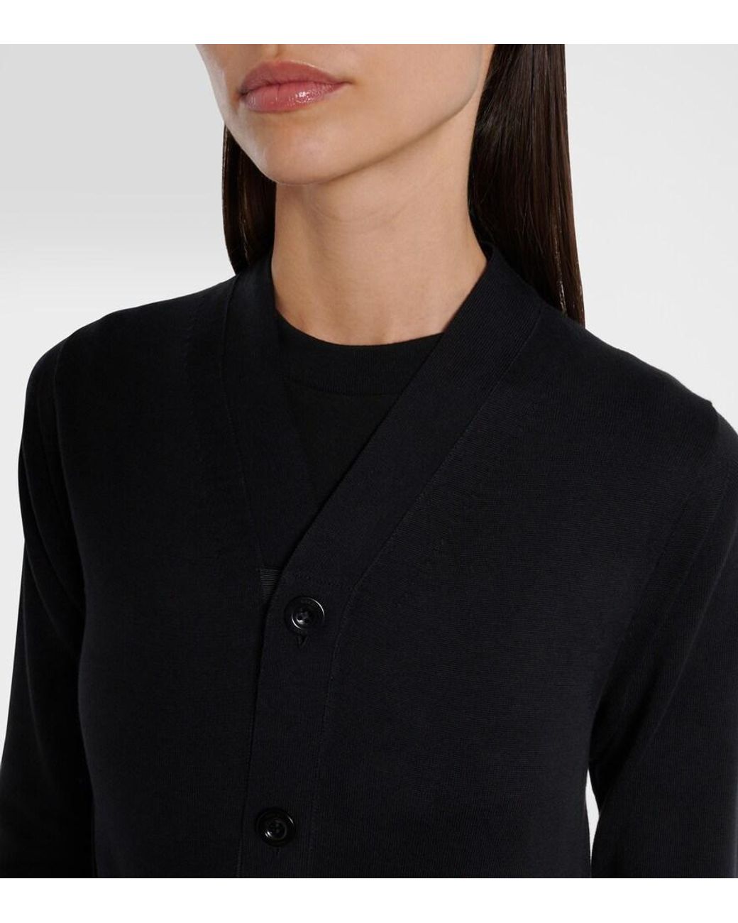 Sacai Black Layered Cotton Cardigan