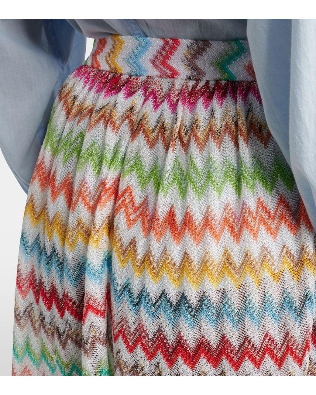 Missoni White Zigzag Lame Shorts