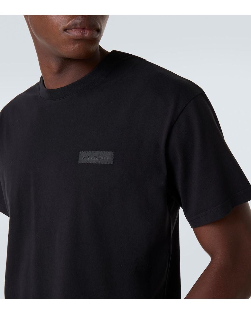 Camiseta De Jersey De Algodon Con Logo Givenchy de hombre de color Black
