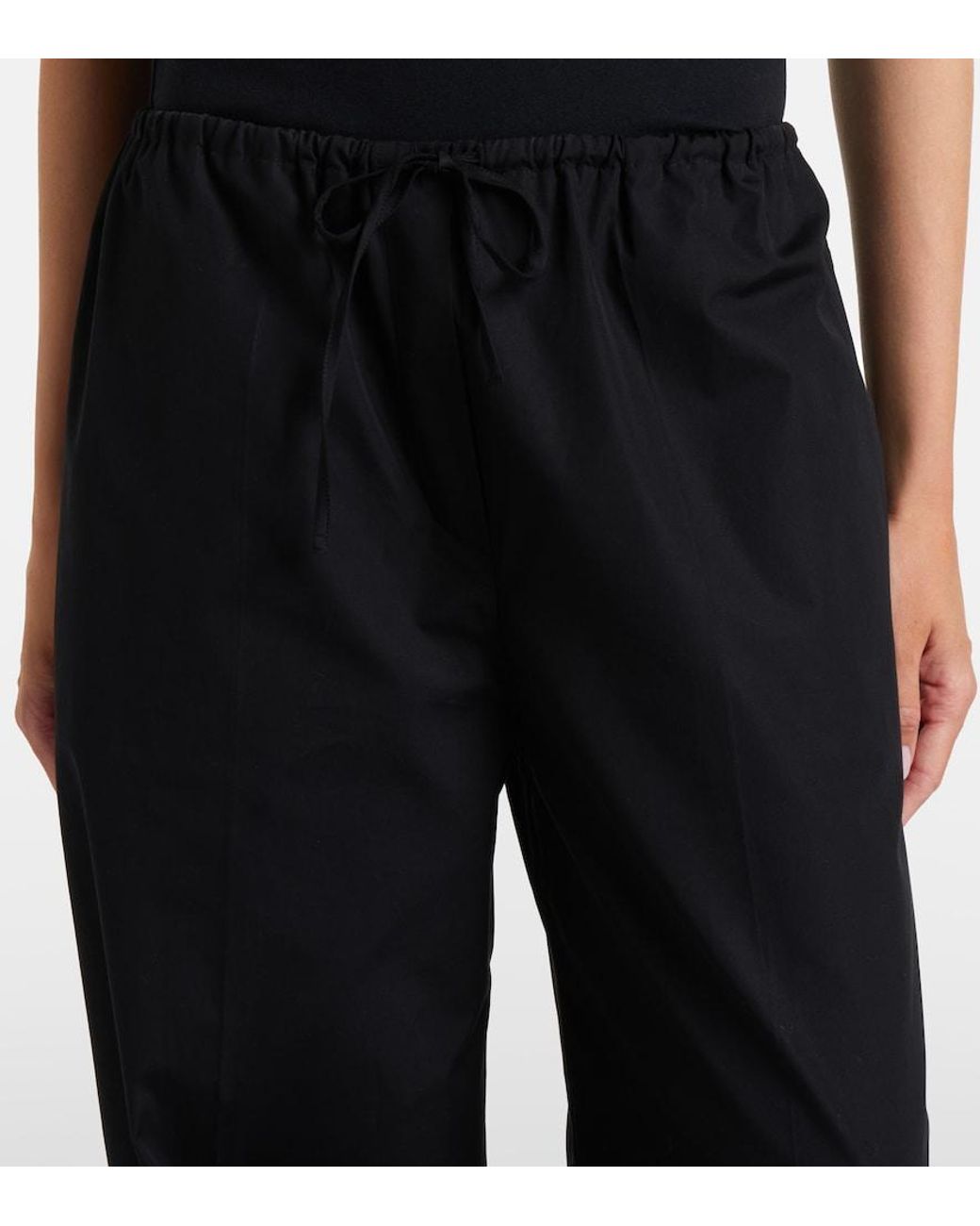 Totême Blue Cotton Poplin Wide-Leg Pants