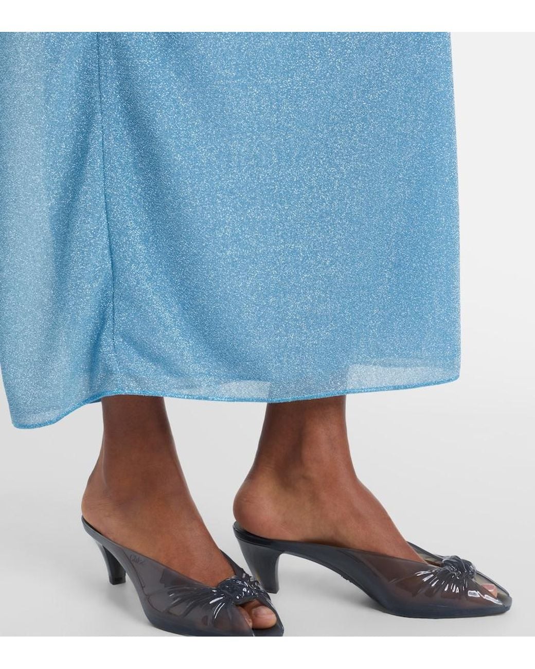 Oseree Blue Lumiere Halterneck Maxi Dress